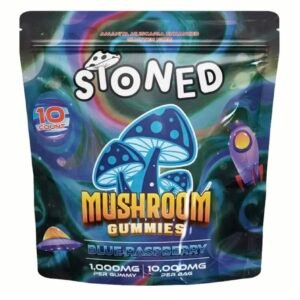 Blue Raspberry STONED Amanita Muscaria Mushroom Gummies 10000MG 10CT