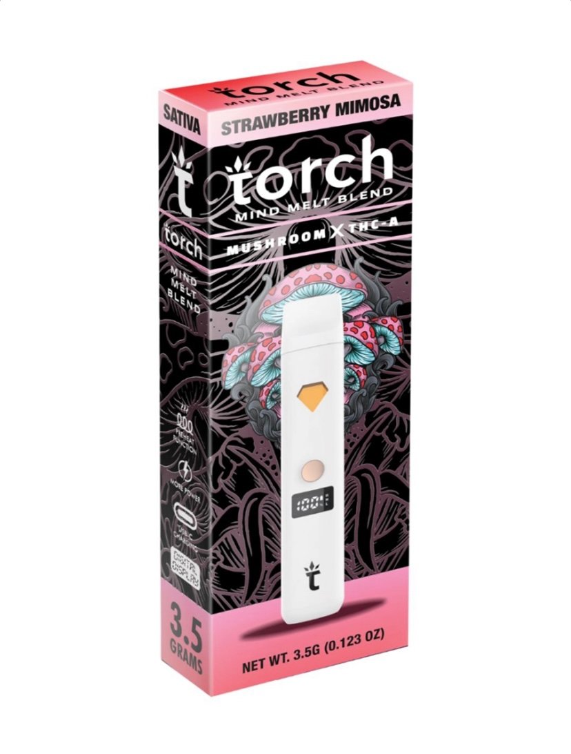 Strawberry Mimosa Torch Mind Melt Mushroom x THC-A Blend White Series Vape 3.5G