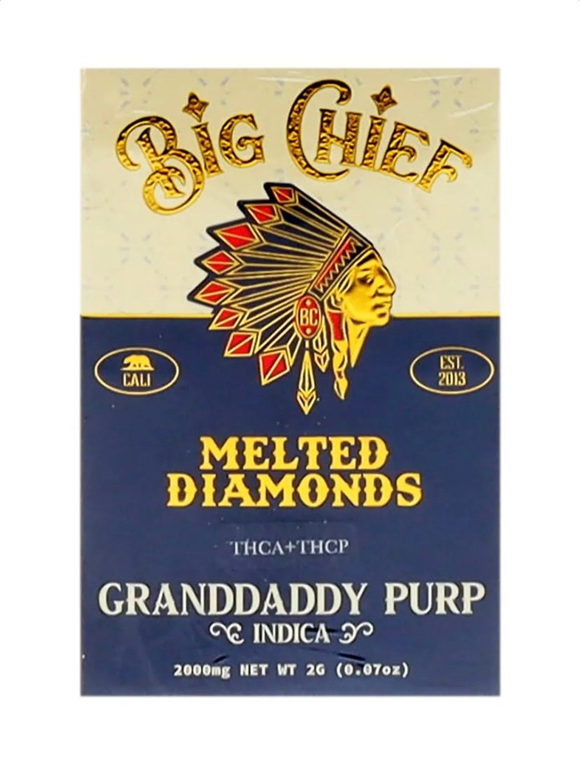 Granddaddy Purp Big Chief Melted Diamonds THCA+THCP Cart 2G