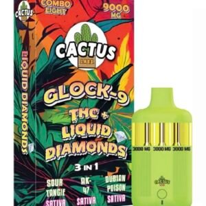 Sour Tangie | AK-47 | Dubian Poison Cactus Labs Glock 9 THC + Liquid Diamonds 3in1 Vape 9000mg