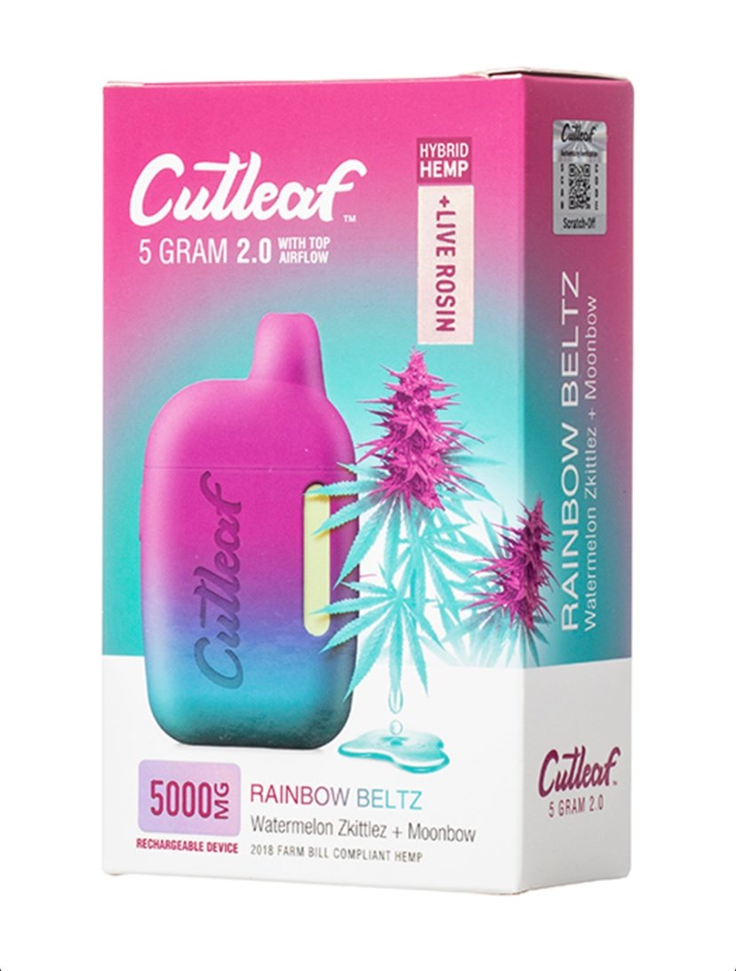Rainbow Beltz Hybrid Cutleaf Live Rosin Disposable Vape 5G