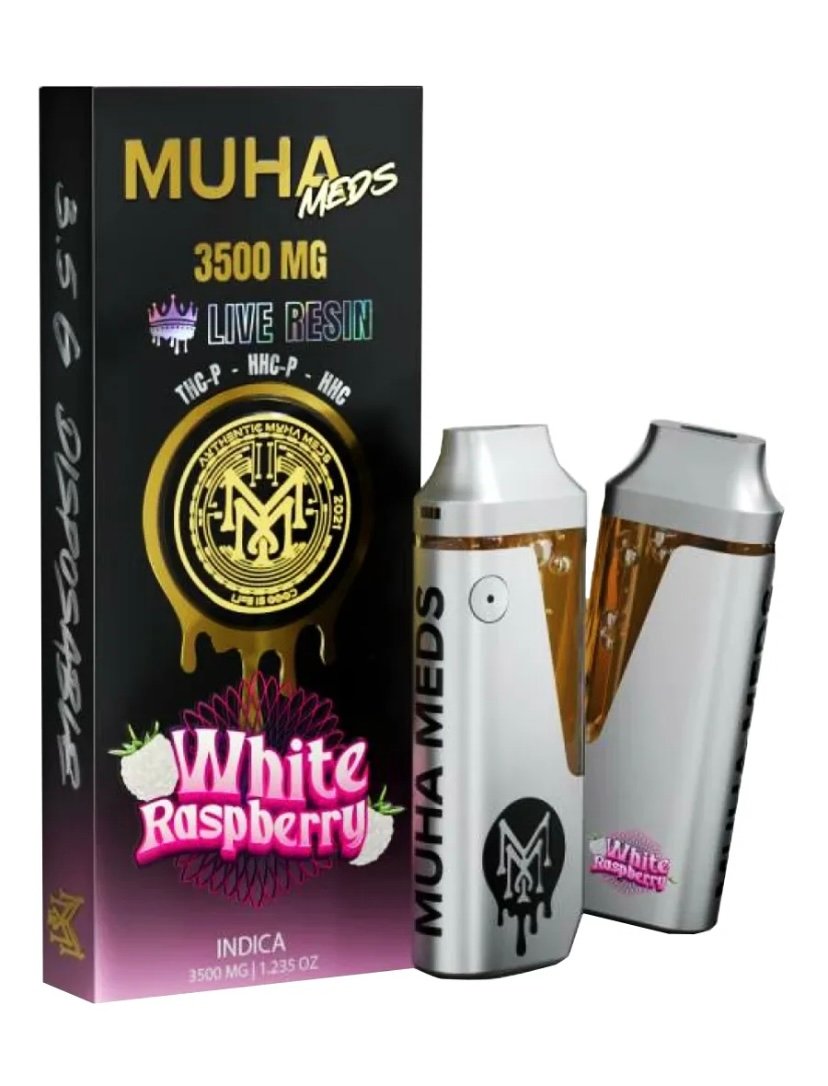 White Raspberry Muha Meds Live Resin THCP+HHCP+HHC Vape 3500MG
