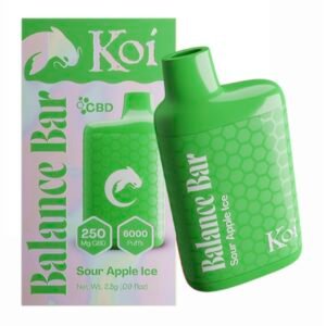 Sour Apple Ice KOI Balance Bar CBD 6000 Puffs Disposable Vape